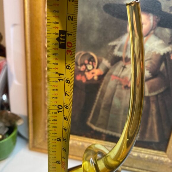 Murano Vintage Amber Art Glass LOVE KNOT Swirl Abstract Sculpture 13” Tall - Picture 10 of 10